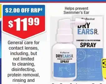 Chemist Warehouse Dry Ears Swimmers Ear Prevention Spray 30ml offer