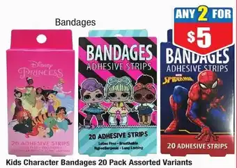 Kids Character Bandages 20 Pack