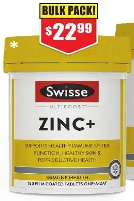 Chemist Warehouse Swisse Ultiboost Zinc+ 180 Tablets offer