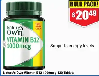 Chemist Warehouse Nature's Own Vitamin B12 1000mcg 120 Tablets offer