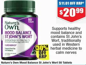 Chemist Warehouse Nature's Own Mood Balance St John's Wort 50 Tablets offer