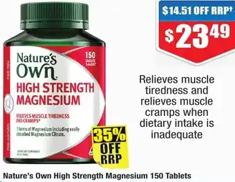 Chemist Warehouse Nature's Own High Strength Magnesium 150 Tablets offer