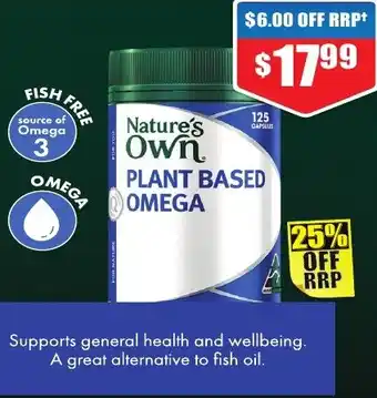 Chemist Warehouse Nature's Own PLANT BASED OMEGA offer