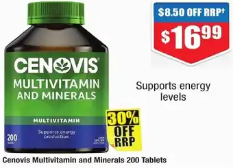 Chemist Warehouse Cenovis Multivitamin and Minerals 200 Tablets offer