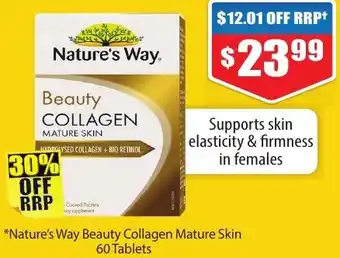 Chemist Warehouse Nature's Way Beauty Collagen Mature Skin 60 Tablets offer