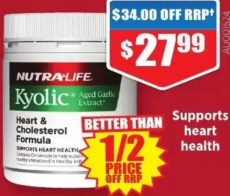 Chemist Warehouse NUTRALIFE Kyolic Heart & Cholesterol Formula offer