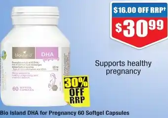 Bio Island DHA for Pregnancy 60 Softgel Capsules