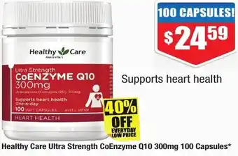 Chemist Warehouse Healthy Care Ultra Strength CoEnzyme Q10 300mg 100 Capsules offer