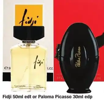 Chemist Warehouse Fidji 50ml edt or Paloma Picasso 30ml offer