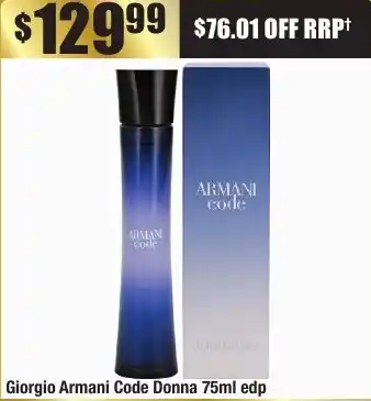 Chemist Warehouse Giorgio Armani Code Donna 75ml offer