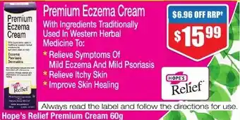 Chemist Warehouse Hope's Relief Premium Cream 60g offer