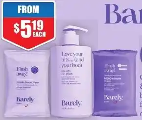 Chemist Warehouse Barely Intimate skincare Range offer