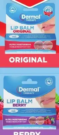 Chemist Warehouse Dermal Therapy Lip Balm Range offer