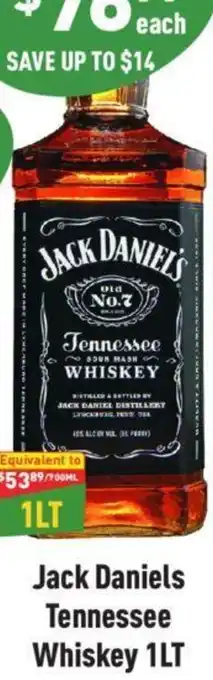 Liquor Legends Jack Daniels Tennessee Whiskey 1LT offer