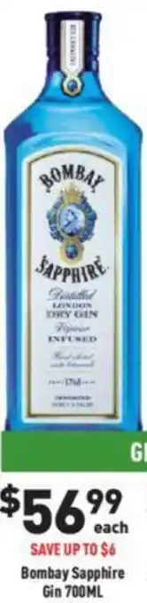 Liquor Legends Bombay Sapphire Gin 700ML offer