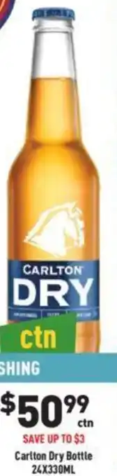 Liquor Legends Carlton Dry Bottle 24X330ML offer