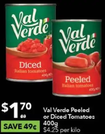 Ritchies Val Verde Peeled or Diced Tomatoes 400g offer