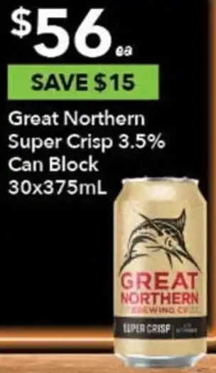 Ritchies Great Northern Super Crisp 3.5% Can Block 30x375mL offer