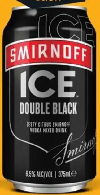 Cellarbrations Smirnoff Ice Double Black 6.5% Premix Cans 375mL offer