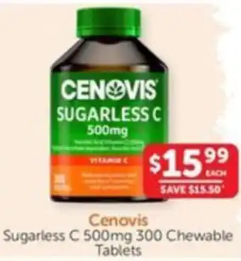 WHOLELIFE catalogue Sugarless C 500mg 300 Chewable Tablets offer