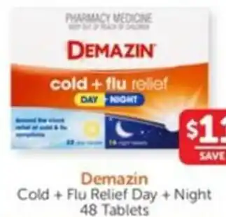 WHOLELIFE catalogue Demazin Cold + Flu Relief Day + Night 48 Tablets offer