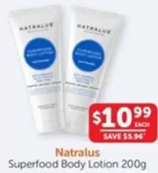 WHOLELIFE catalogue Natralus Superfood Body Lotion 200g offer