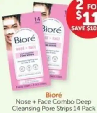 WHOLELIFE catalogue Bioré Nose + Face Combo Deep Cleansing Pore Strips 14 Pack offer