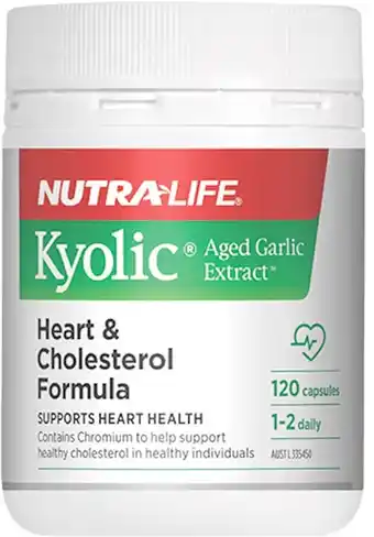 healthylife Nutra-Life Kyolic Aged Garlic Extract Heart & Cholesterol 120 Capsules offer