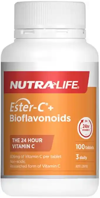 healthylife Nutra-Life Ester C + Bioflavonoids 100 Tablets offer