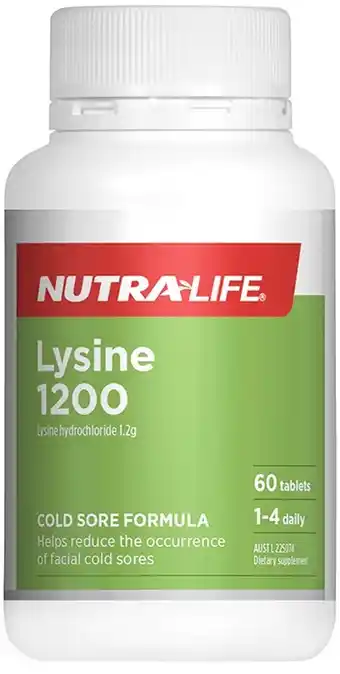 healthylife Nutra-Life Lysine 1200mg 60 Tablets offer