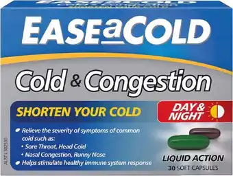 healthylife Ease a Cold Cold & Congestion Day & Night 30 Capsules offer