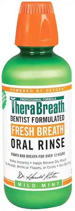 healthylife TheraBreath Fresh Breath Oral Rinse Mild Mint 473ml offer