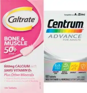 Coles Caltrate Bone & Muscle 50+ Tablets 100 Pack or Centrum Advance for Adults Multivitamin Tablets 60 Pack* offer