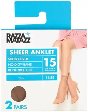 IGA Razza Matazz Sheer Anklet Tan or Black 2 Pack offer