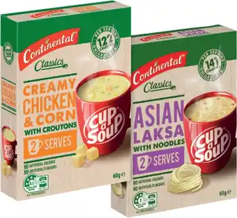 IGA Continental Cup A Soup 2 Serve Selected Varieties offer