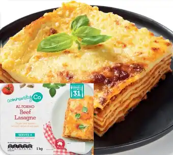 Community Co Beef Lasagne 1kg offer at IGA