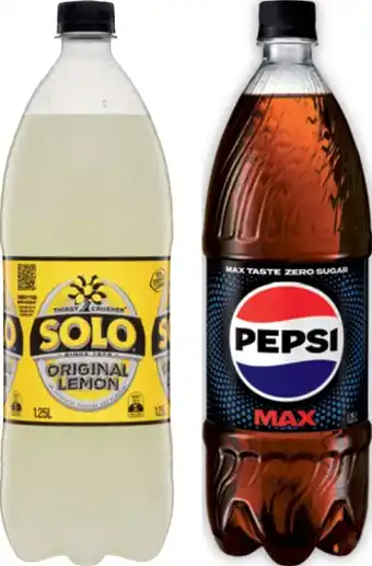 IGA Pepsi or Solo 1.25 Litre Selected Varieties offer