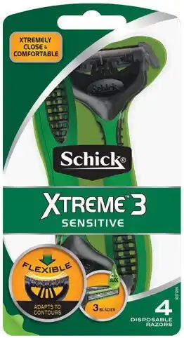 IGA Schick Xtreme 3 Sensitive Men’s Disposable Razors 4 Pack offer