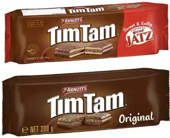 Coles Arnott's Tim Tam or Wagon Wheel Biscuits 165g-200g offer