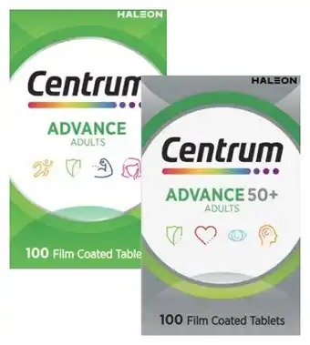 Coles Centrum Advance Multivitamins or Multivitamins 50+ 100 Pack offer