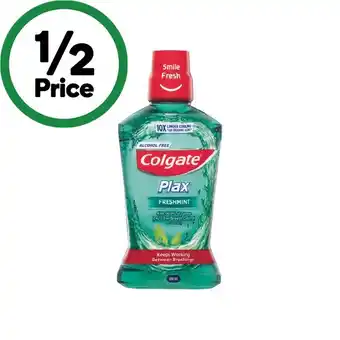 Woolworths Colgate Plax Freshmint Mouthwash 500ml offer