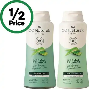 Woolworths OC Naturals Shampoo or Conditioner 725ml offer