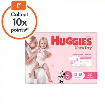 Woolworths Huggies Ultra Dry Nappies Pk 30-54 or Huggies Ultra Dry Nappy Pants Pk 24-36 offer