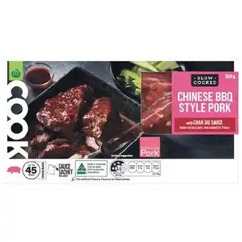 Woolworths Woolworths COOK Slow Cooked Chinese Style BBQ Pork with Char Siu Sauce 560g offer