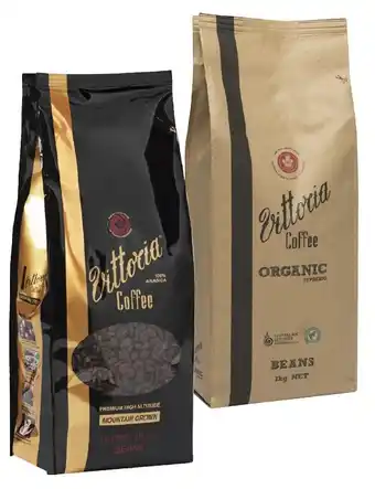 Coles Vittoria Mountain Grown or Organic Espresso Coffee Beans 1kg offer