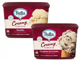 Coles Bulla Creamy Classic 2 Litre offer