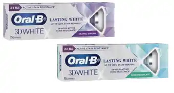 Coles Oral B 3D White Lasting Toothpaste 95g offer