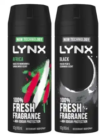 Coles Lynx Antiperspirant Aerosol Deodorant or Body Spray 165mL offer