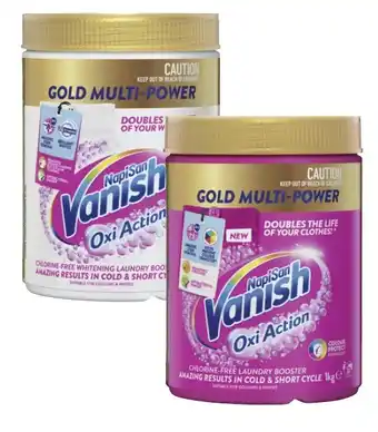 Coles Vanish NapiSan Oxi Action Gold Multi Power Laundry Booster Powder 1kg offer
