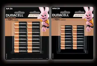 Coles Duracell Coppertop Batteries AA or AAA 26 Pack offer